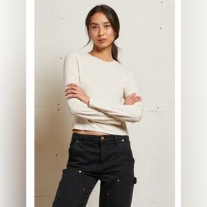 Perfectwhitetee long sleeved Tee shirt Jamie - sugar color Small